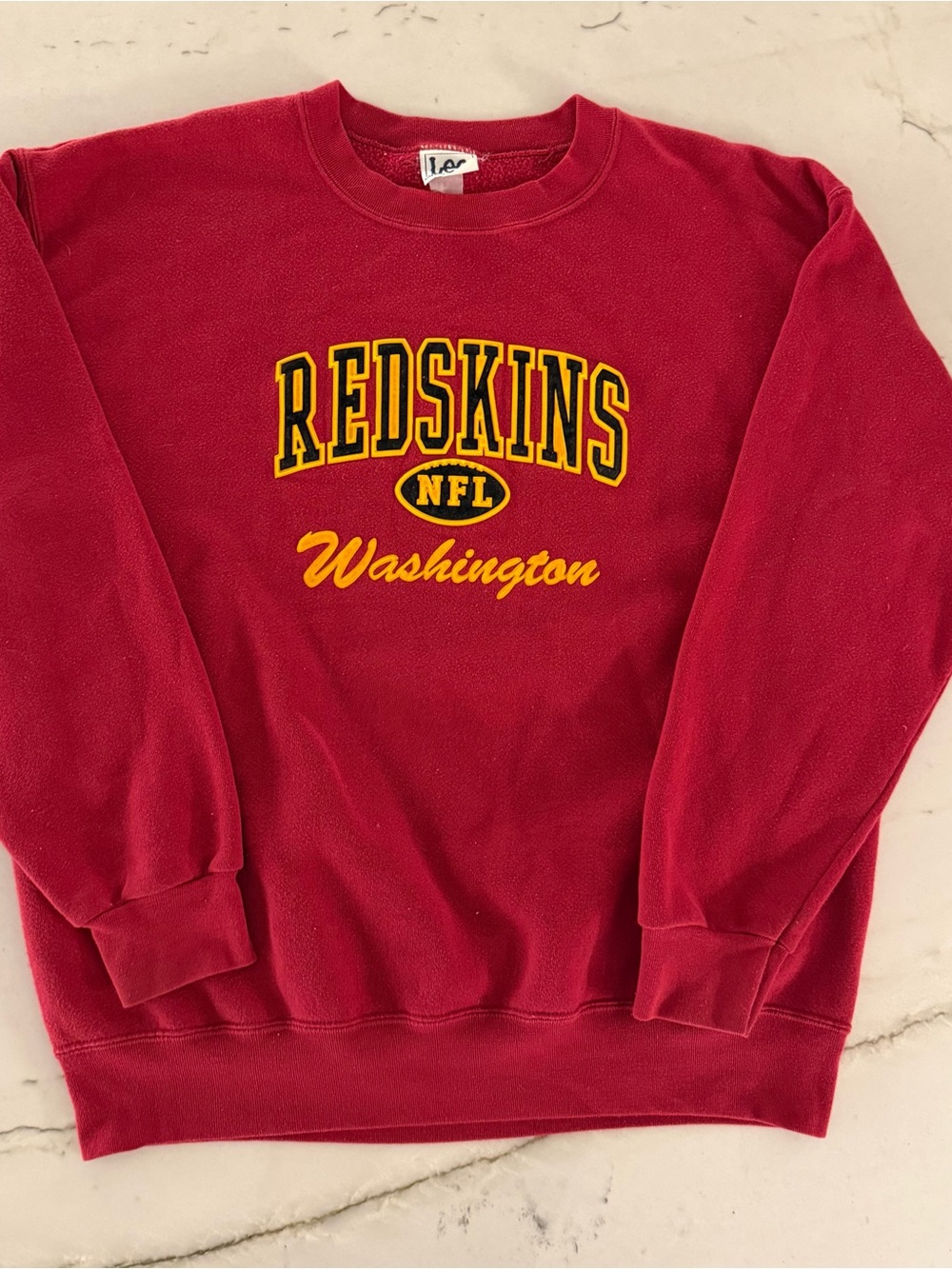 Vintage Lee Sport Washington Redskins Commanders Red Sweatshirt Size Large